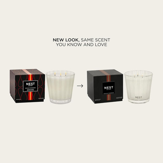 NEST New York Scented 3-Wick Candle, Sicilian Tangerine - 21.2 oz - Up to 100-Hour Burn Time - Reusable Glass Vessel