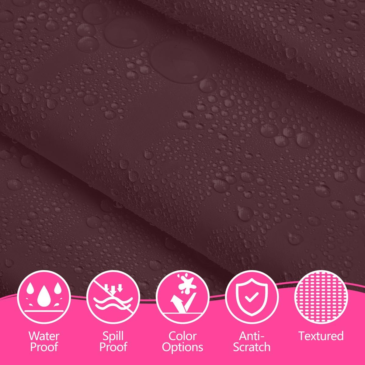 Disposable Plastic Tablecloth Burgundy 54x108 Inch, 5-Pack Waterproof Rectangular Table Cover for Parties, Picnics, Dining Protection
