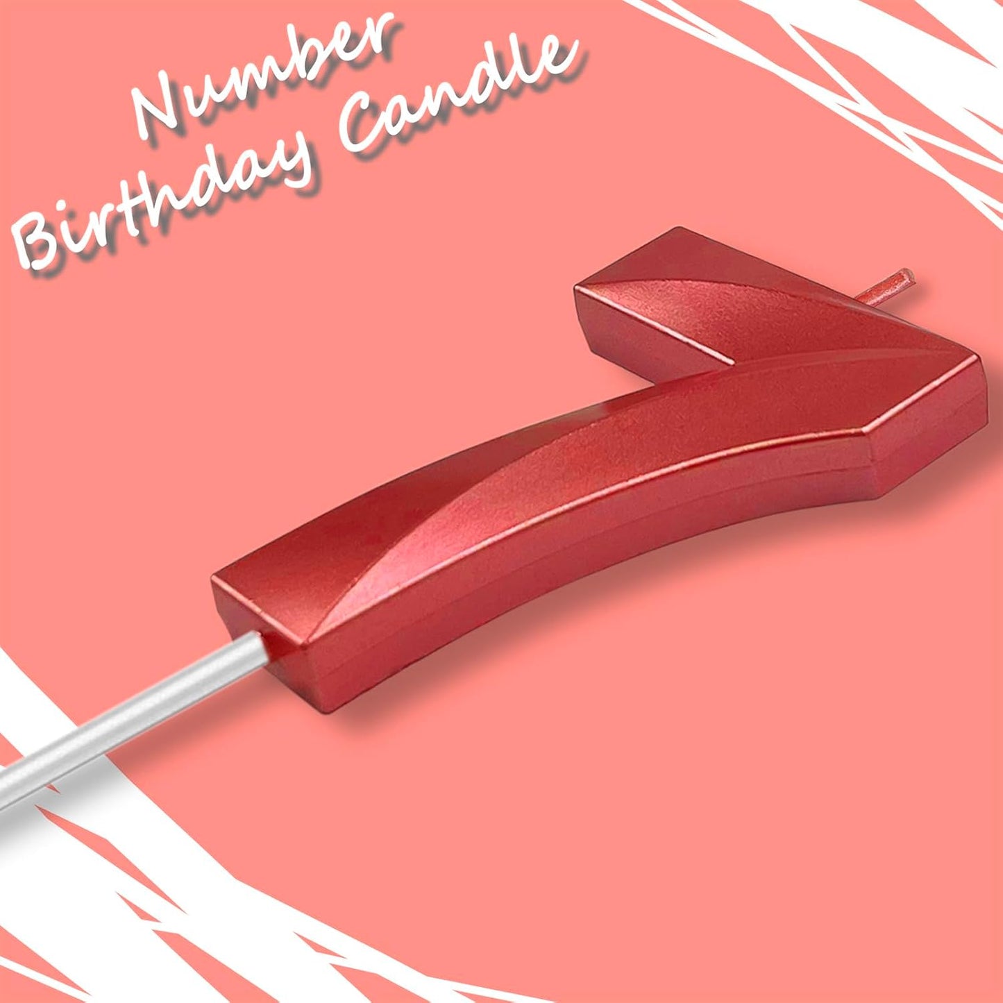 Red Number 7 Candles, 3D Diamond 2.76 Inch Cake Topper Birthday Candles for Wedding Anniversary Cake Decorations, Happy Birthday Party Decorations