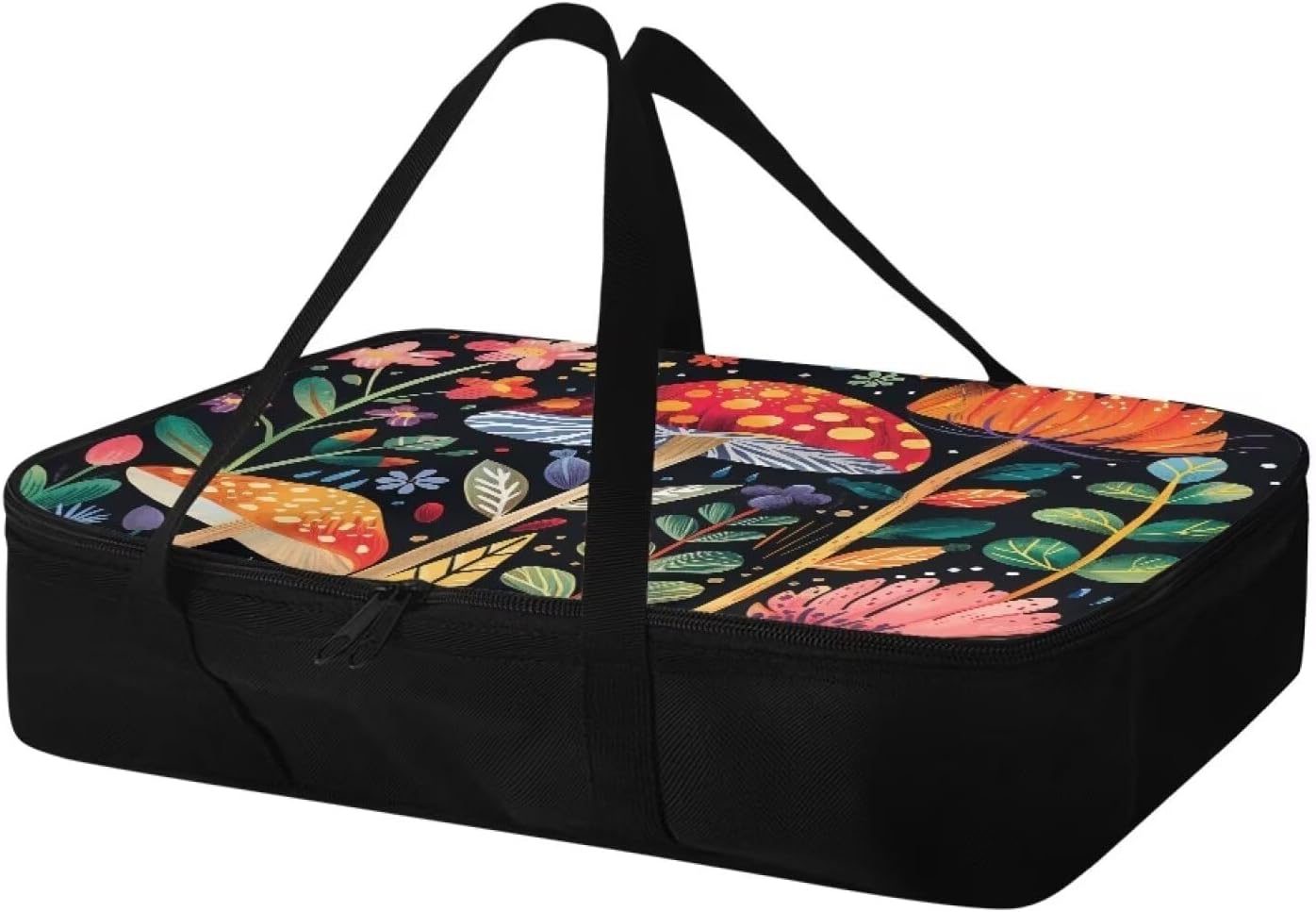 Mushroom Flower Insulated Casserole Carriers Reusable Dish Carrying Case Portable Food Warmer for Hot or Cold Food for Beach Parties Picnic