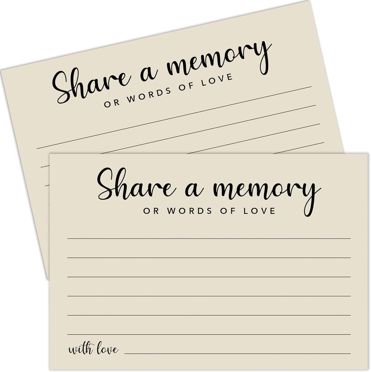 Share a Memory Cards for Celebration of Life, Graduation, Retirement, Birthdays, Guest Book Ideas, Funeral Sign In Book For Memorial Service, 4x6 Inches Set of 50 Pcs(Vanilla Cream) -A08