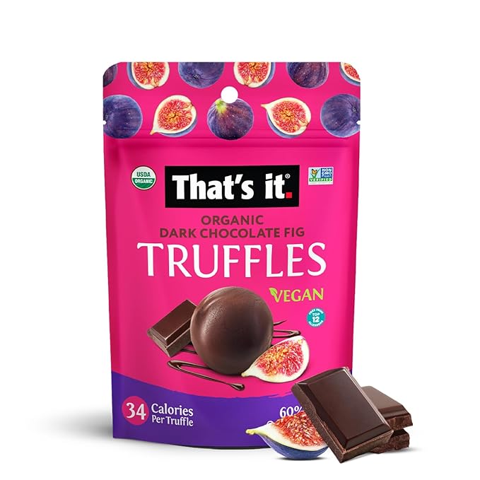 That's it Organic Dark Chocolate & Fig Truffles. 100% Plant-Based, Vegan, Gluten-Free, All Natural (3 Pack)