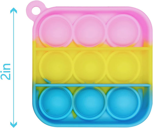 30 Pcs Mini Pop Bubble Fidget Toys for Party Favors, Small Silicone Pop Keychain Bulk for Goodie Bag, Classroom Prizes Stuffers Christmas Valentine Gifts for Kid Students