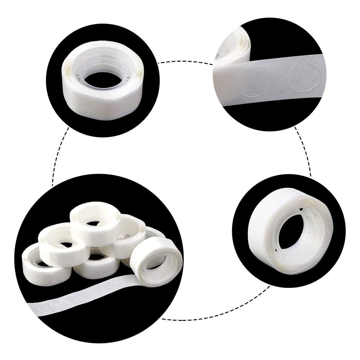 UPINS 300 Pcs Point Dots Balloon Glue Removable Adhesive Point Tape, 3 Rolls Double Sided Dots Stickers for Craft Wedding Decoration