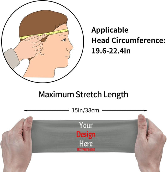 Custom Sweatbands for Men Women, Design Your Own Text Name Image Photo Personalized Sports Headbands