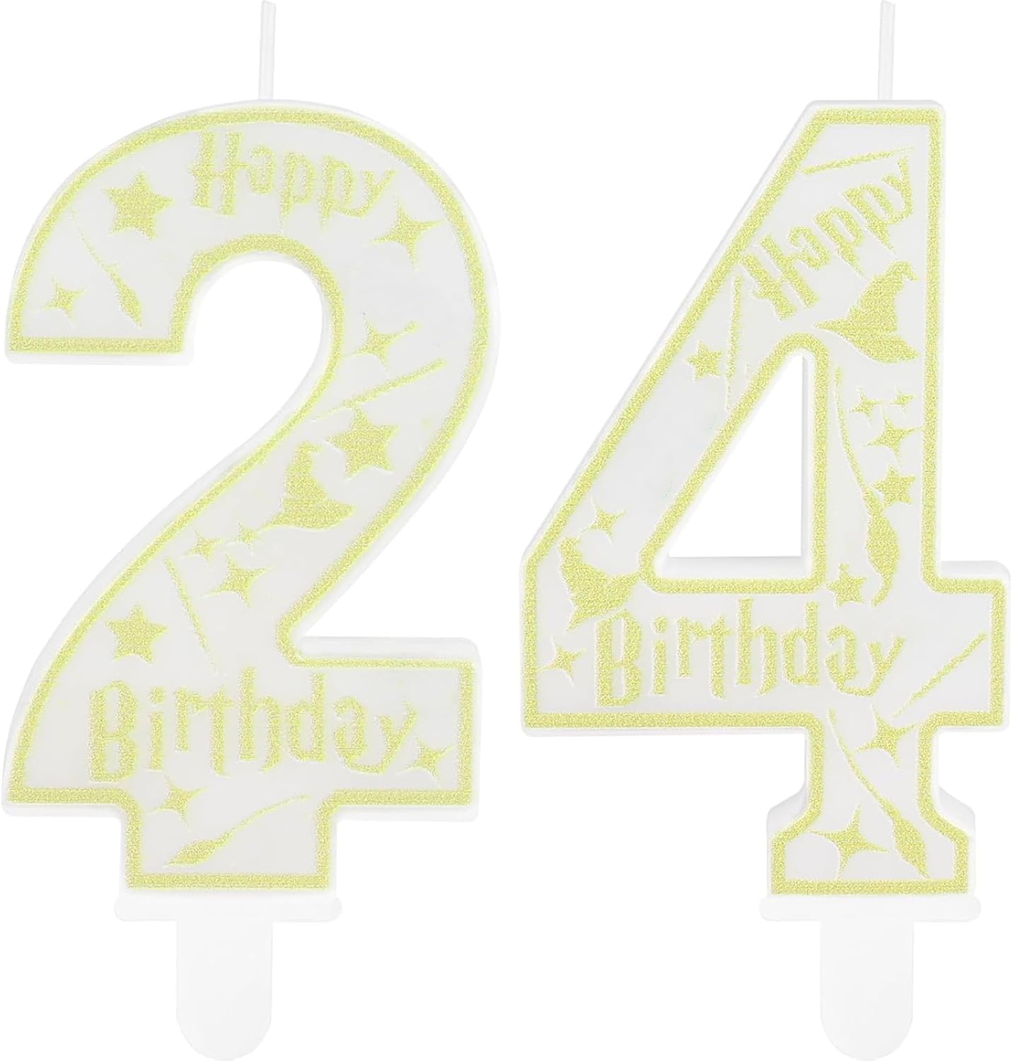 Magical Wizard Party Birthday Candles Number 24 Candle Cake Topper Wizard School Themed Happy 24th Birthday Cake Decorations for Boys Girls Kids Party Favors Supplies Decorations Gifts