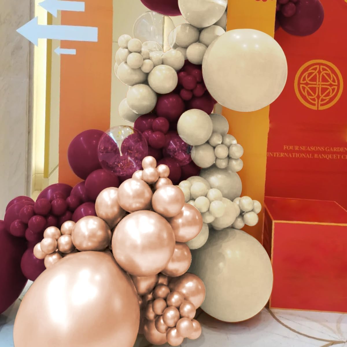 Dark Purple White Gold Balloon Garland Arch Kit, 160Pcs Grape Purple White Sand Metallic Rose Gold Balloons for Halloween Wednesday Baby Shower Birthday Wedding Party Decoration
