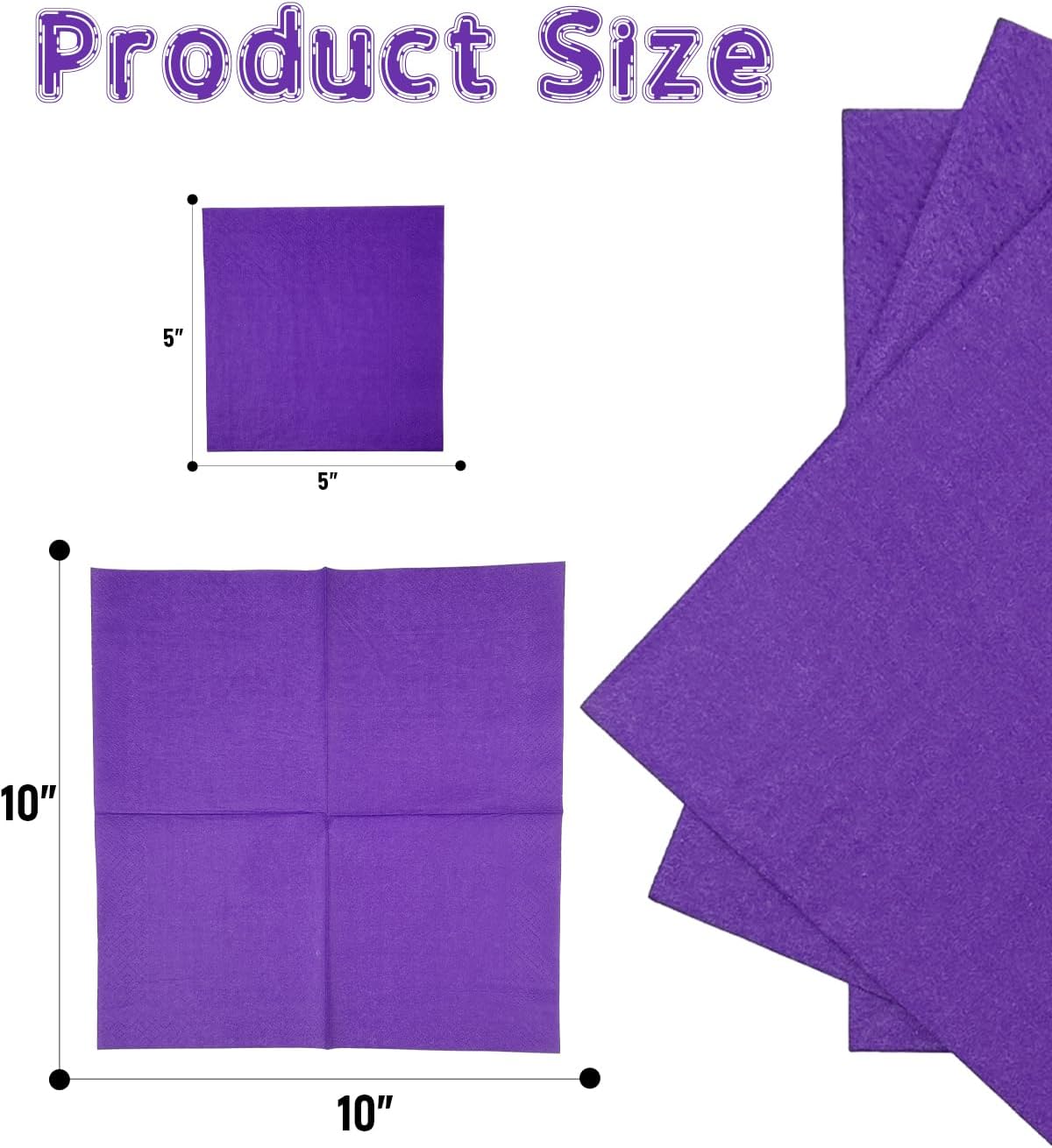 Purple Cocktail Napkins 5 * 5inch disposable Beverage Napkin paper for Cocktail, Wedding, Dinner，Birthday Party Dessert Wine Paper Napkins（ 120 Count）