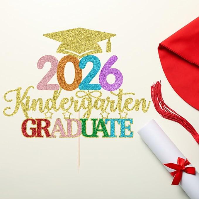 Kindergarten Grad Cake Topper,2026 Graduation Cake Topper,Peace Out Kindergarten Next Stop 1st Grade cake Decorations,2026Kindergarten Graduation Party Decorations Supplies