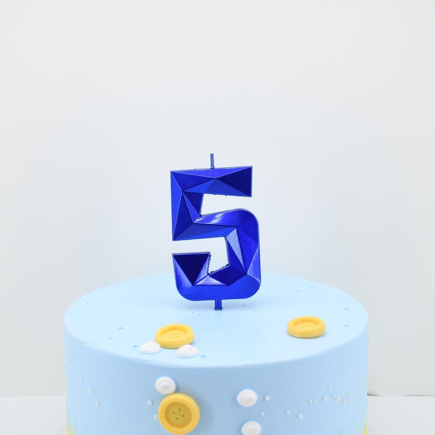 DERVENTA Large Birthday Candle Number 3D Blue 3.7 inch Party Celebration Anniversary Decoration Cake Topper 1 Piece (Number 7 Blue)