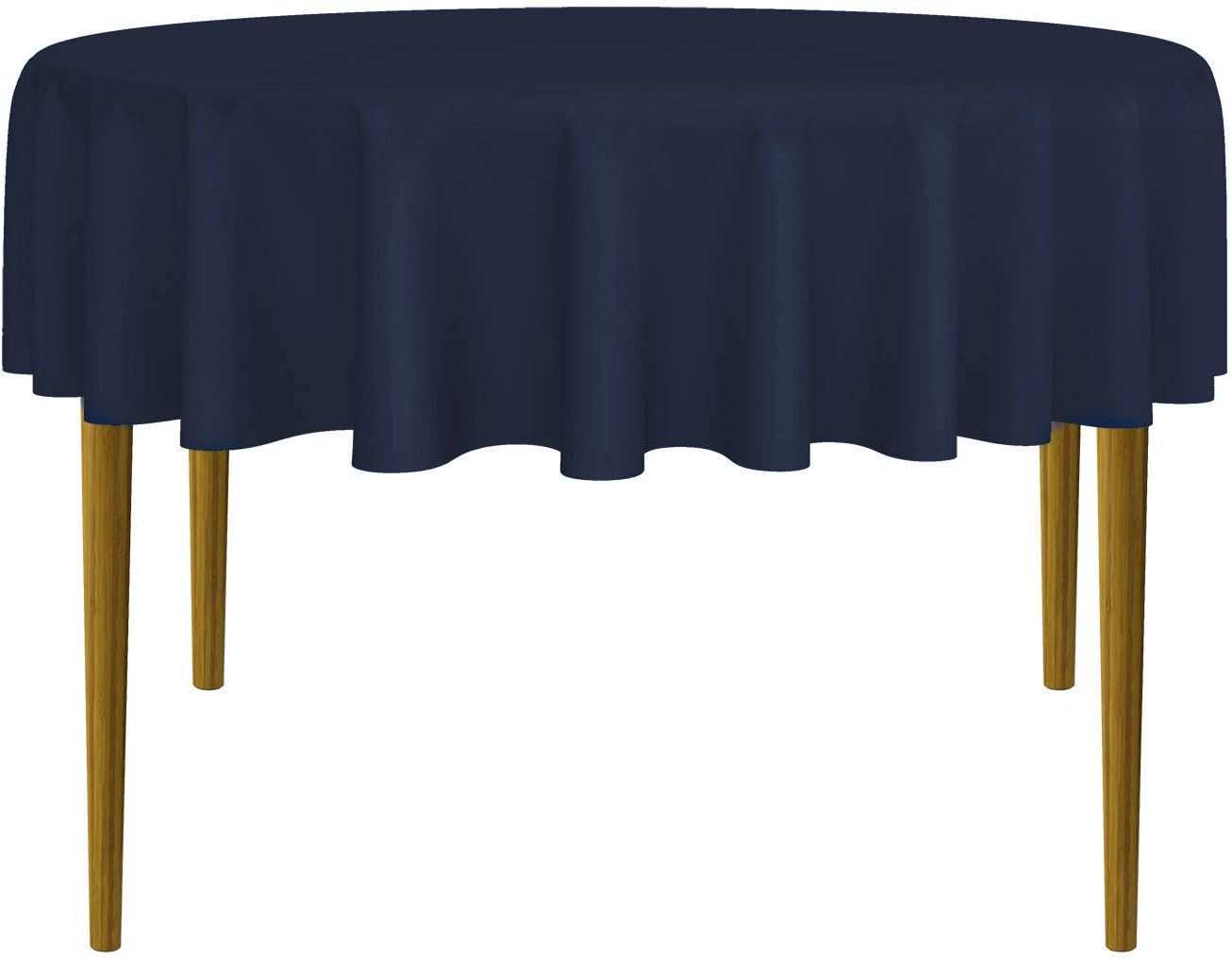 Lann's Linens - 70" Round Premium Tablecloth for Wedding/Banquet/Restaurant - Polyester Fabric Table Cloth - Navy Blue