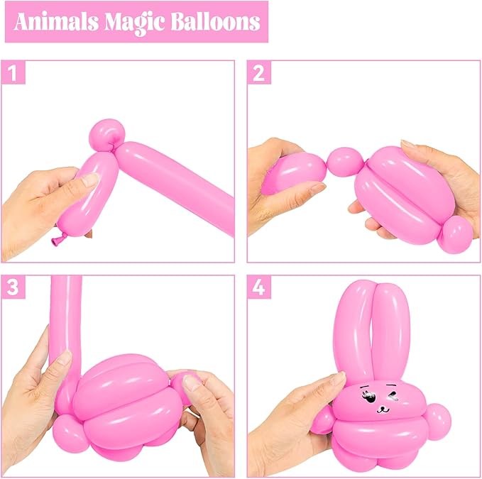 Pink 260 long Balloons 100 Pack Matte Pink Modeling Long Magic Balloons Thickening Latex Twisting DIY Animal Balloon for Birthday Wedding Christmas Festival Party Decoration