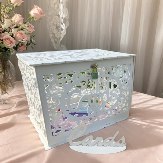 Wedding Card Box, Wedding Gift Card Box,Graduation Card Box White Card Box for Party,Baby Shower and Bridal Shower