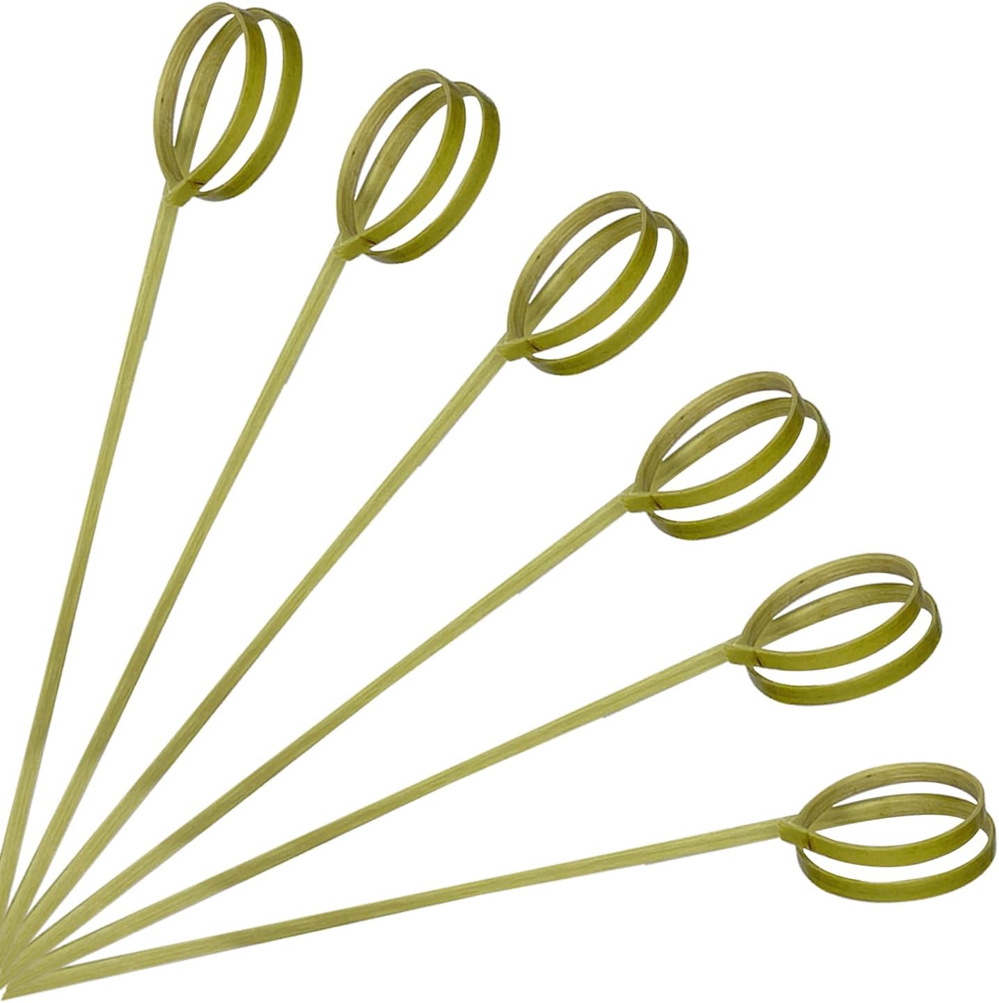 100 Counts Bamboo Cocktail Picks, Fancy Toothpicks Cocktail Skewers, Bamboo Skewers for Appetizers, Charcuterie Accessories, Handmade Bamboo Sticks With Knot, 4.7 Inch Long Cocktail Toothpicks