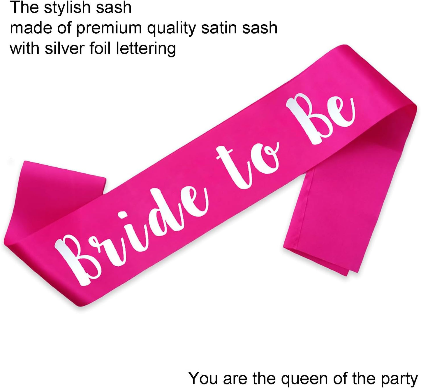 Bride to Be Sash, Hot Pink Bachelorette Sashes Engagement Gifts for Bachelorette Party, Bridal Shower & Wedding Party