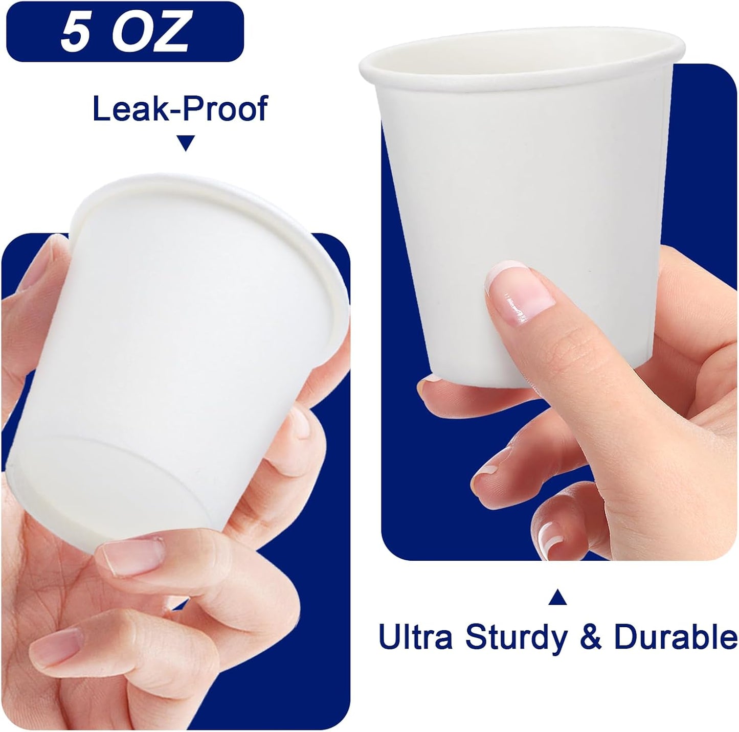 300 Count 5 oz Bathroom Cups, 5 oz Disposable Paper Cups, Small Mouthwash Cup, 5 Ounce Mini White Espresso Cups for Party, Travel, Picnic