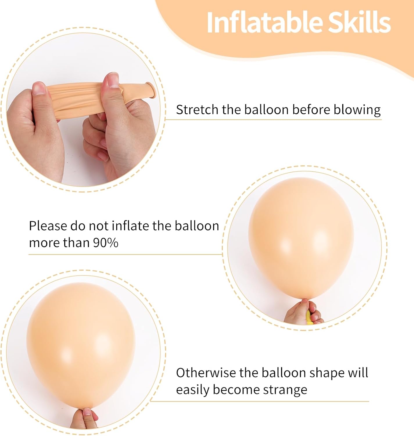 RUBFAC 129pcs Nude Balloons Different Sizes 18 12 10 5 Inch, Boho Beige Apricot Balloon Garland Arch Kit for Party Decoration Gender Reveal Graduation Wedding Anniversary Baby Shower Party Supplies