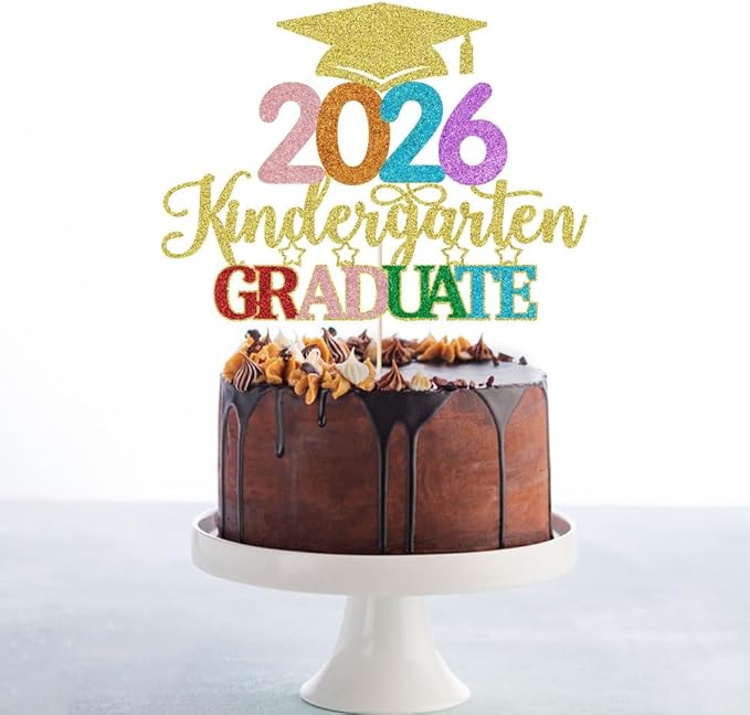 Kindergarten Grad Cake Topper,2026 Graduation Cake Topper,Peace Out Kindergarten Next Stop 1st Grade cake Decorations,2026Kindergarten Graduation Party Decorations Supplies