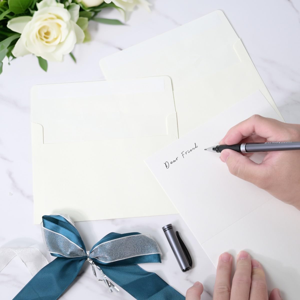 Keketer A2 Cream White Printable Envelopes 80 Pack Self - Seal, for 5x7 Cards, Weddings, Invitations, Baby Shower 4.375 x 5.75 Inches