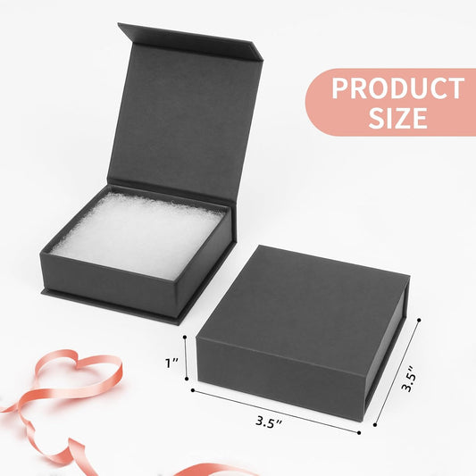 Mirgrime Jewelry Gift Boxes, 20 Pack 3.5x3.5x1 inch Small Jewelry Boxes, Cardboard Jewelry Box for Necklaces Bracelet Earring Ring (Black)