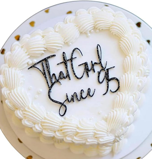 Acrylic Cake Topper Charm – Custom Flat Acrylic Cake Topper for Personalized Birthdays, Elegant Script Cake Charm, Mini Cake Decoration for Milestone Celebrations