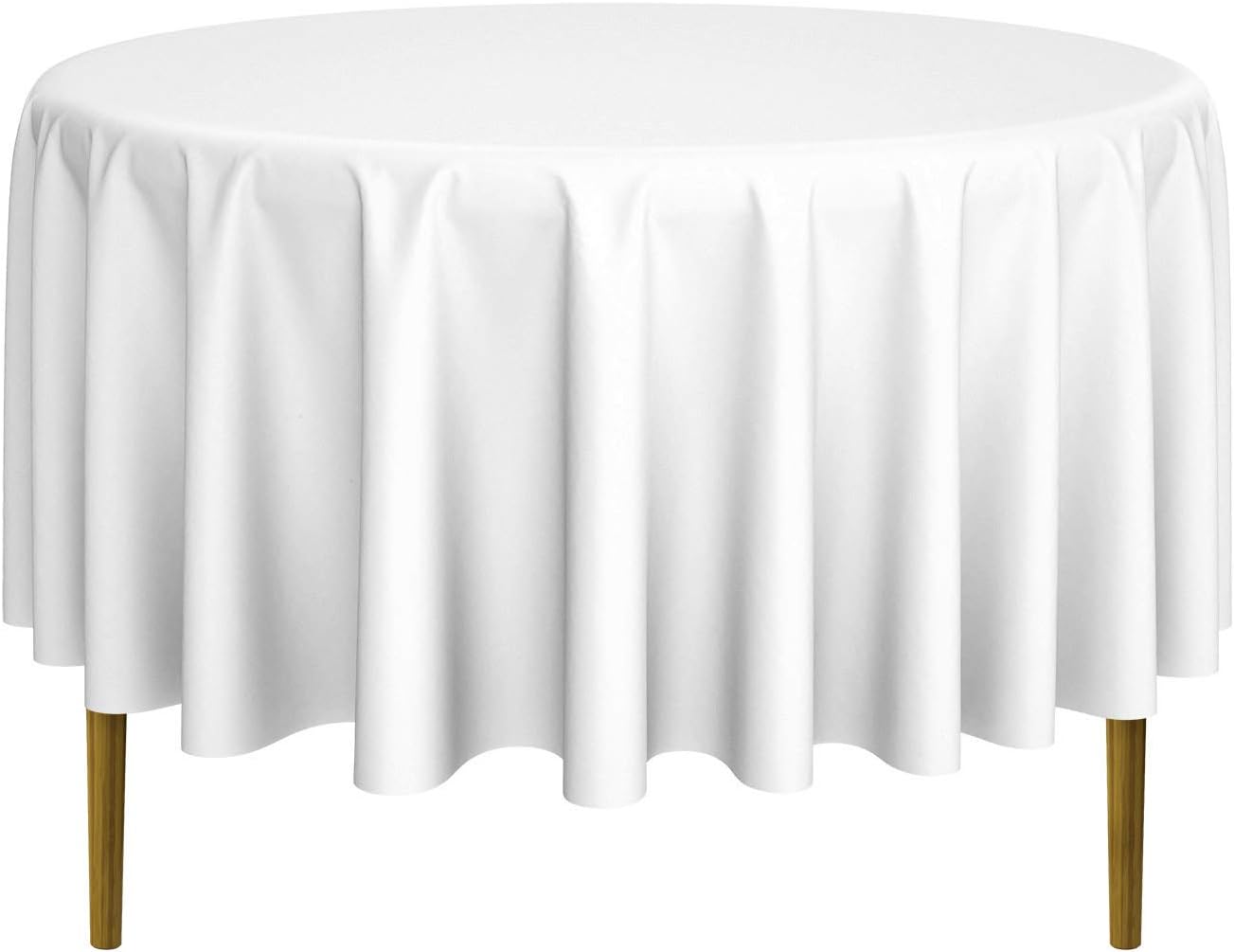Lann's Linens - 90" Round Premium Tablecloth for Wedding/Banquet/Restaurant - Polyester Fabric Table Cloth - White