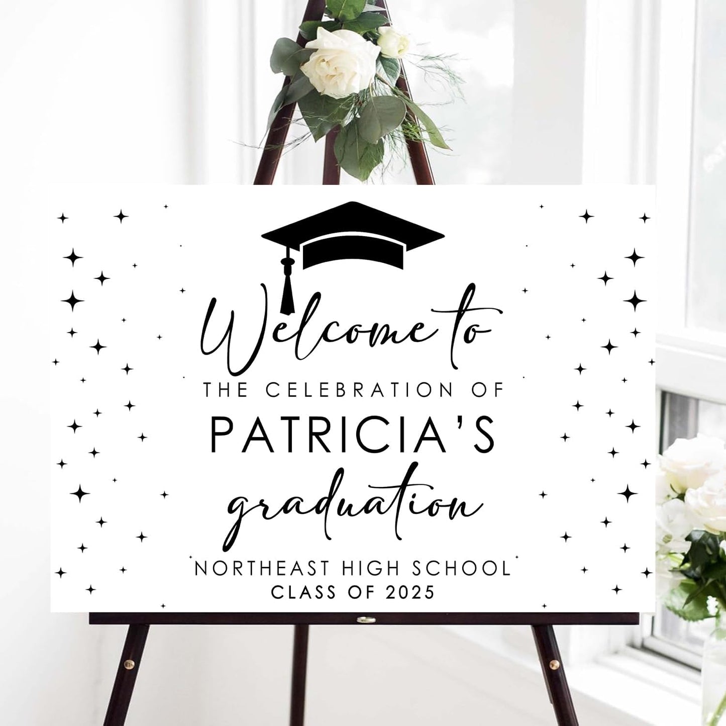 Personalized Graduation Yard Sign, Class of 2025 Sign, Modern Minimalist Graduation Party Welcome 2025, Welcome To Celebration Sign, Grad Party Decorations