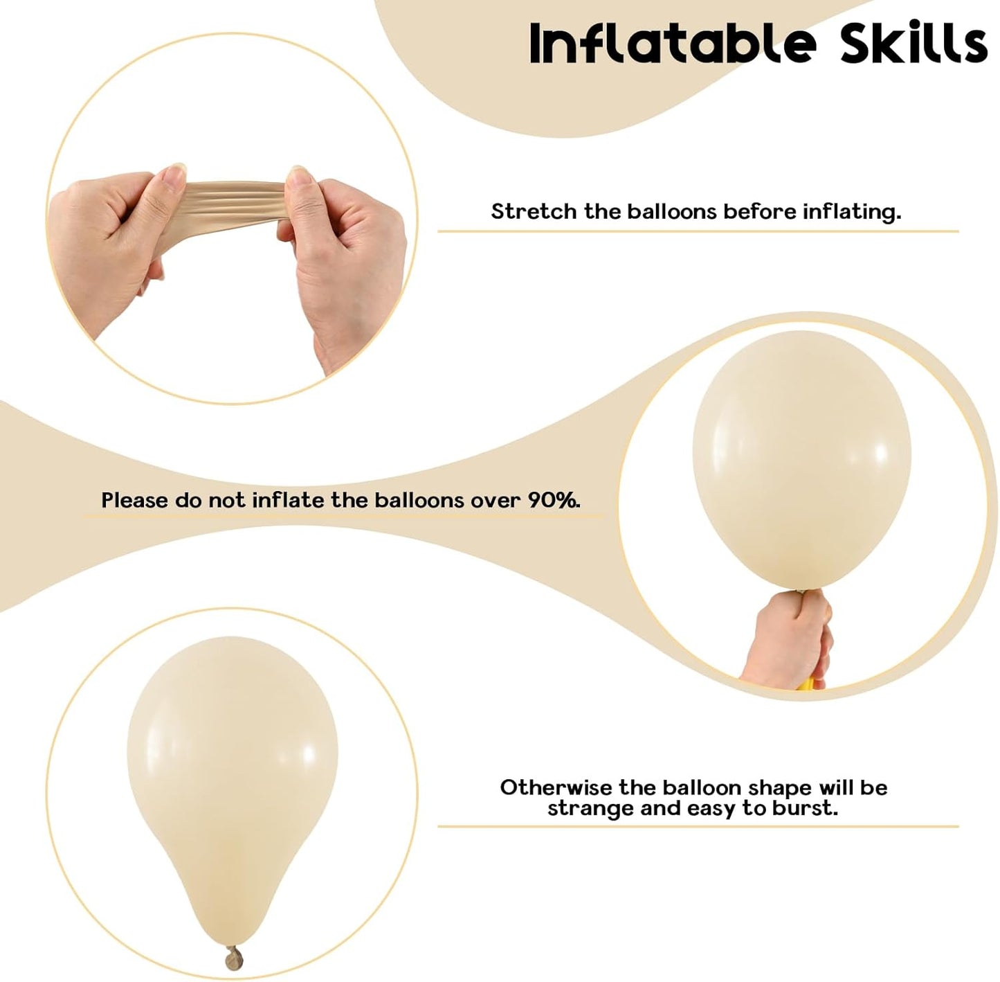 Brown Beige Gold Balloons Blush Neutral Tan Sand White Champagne Latex Balloon 50pcs 12inch Retro Apricot Cococa Coffee Helium Balloons for Bear Boho Birthday Baby Shower Party Decorations