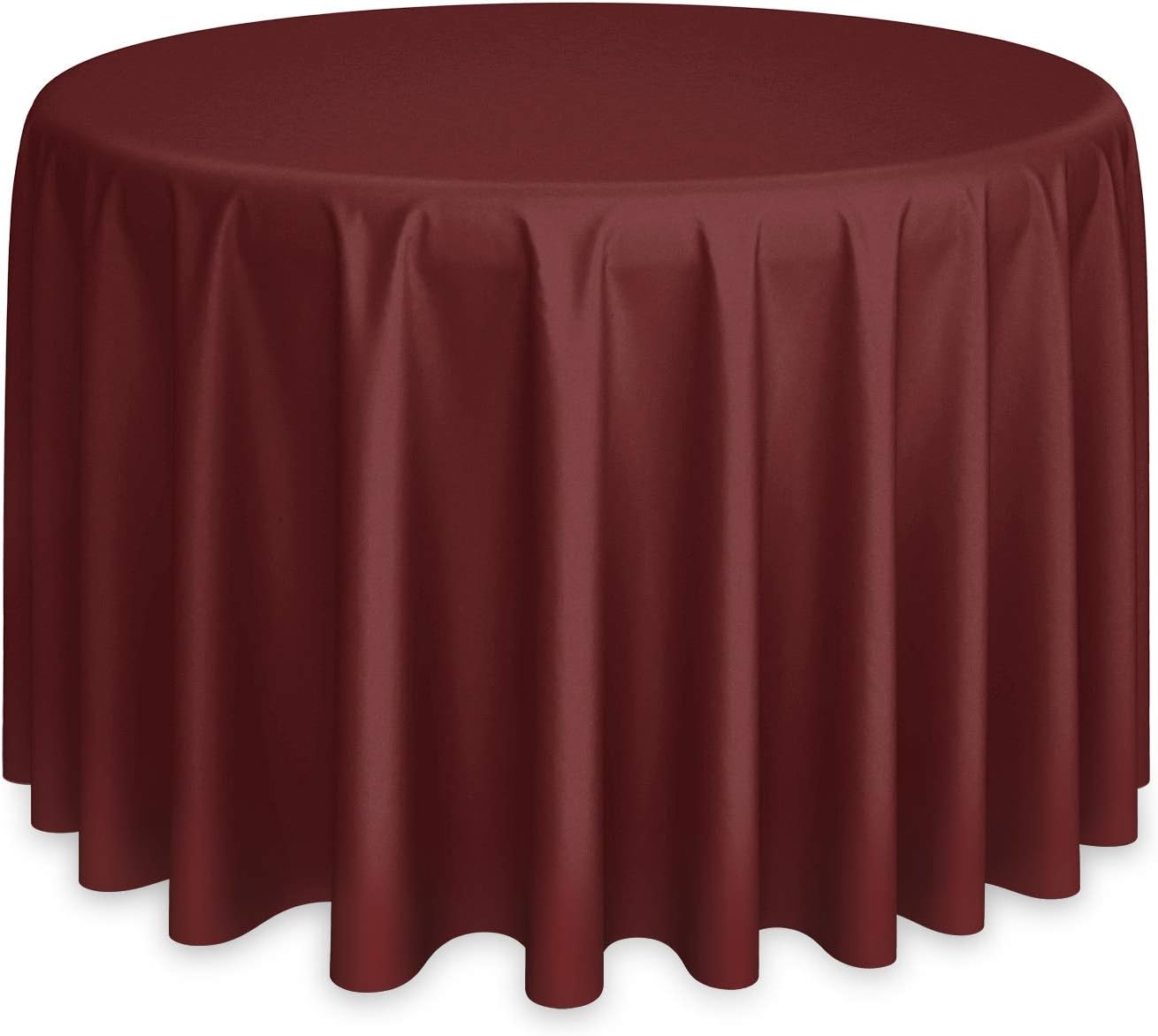 Lann's Linens - 120" Round Premium Tablecloth for Wedding/Banquet/Restaurant - Polyester Fabric Table Cloth - Burgundy