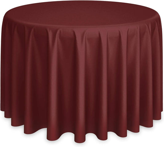 Lann's Linens - 120" Round Premium Tablecloth for Wedding/Banquet/Restaurant - Polyester Fabric Table Cloth - Burgundy