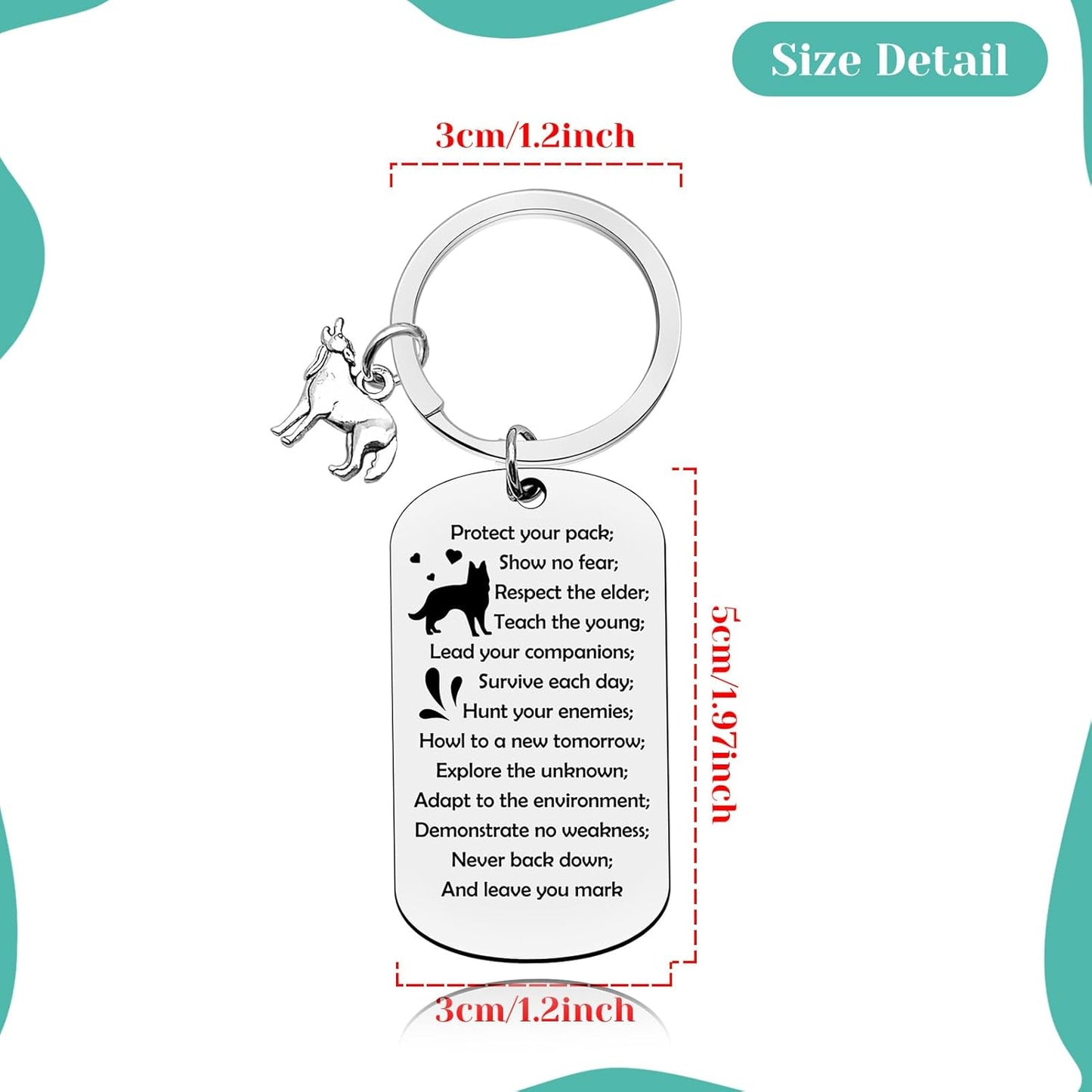 Baipilu Wolf Lover Gifts for Women Wolf Gift for Men Keychain Animal Lover Gifts Inspirational Gifts for Women Men Wolf Themed Gifts Wolf Gifts for Wolf Lover Graduation Christmas Birthday Gifts