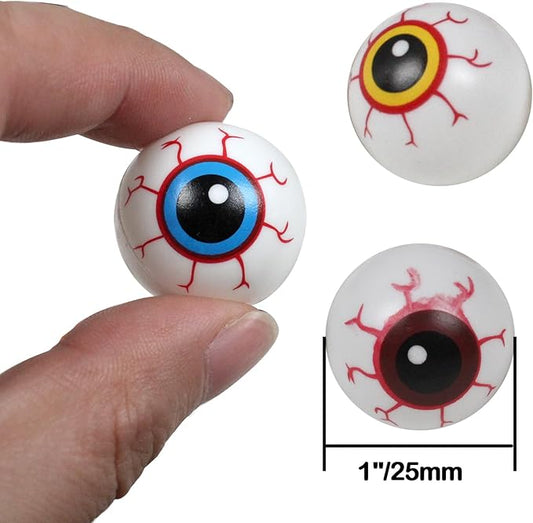 30PCS 1 Inch Plastic Halloween Eyeballs - Fake Eye Balls for Kids, Halloween Party Favors, Goody Bag Fillers & Terror Decor Props
