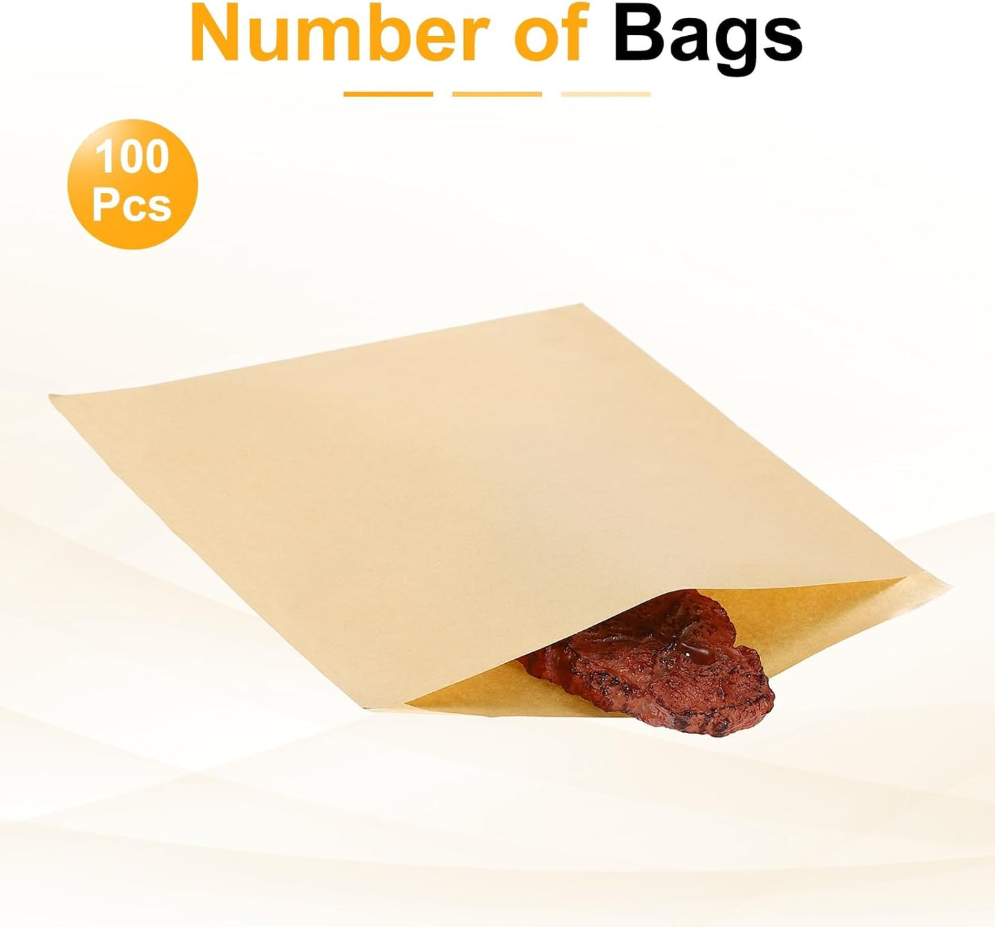 PATIKIL 7.87x7.87 Inch Paper Sandwich Bags, 100 Pcs Pastry Bag Small Pastry Bags Cookie Sleeves Food Packaging for Bakery Treats, Light Brown