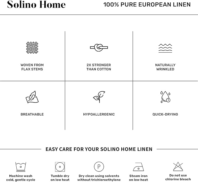Solino Home Linen Tablecloth 60 x 144 Inch - 100% Pure Linen Charcoal Grey Table Cloth for Rectangle Tables - Athena, Machine Washable Tablecloth for Winter, Spring