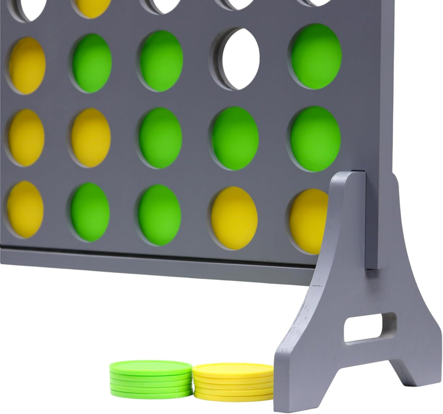 Tailgating Pros Premium Grey Giant Four in a Row with Carrying Case - Jumbo Oversized Outdoor Yard Game - Connect Multiple Pucks in a Row to Win - Many Puck Colors Available!