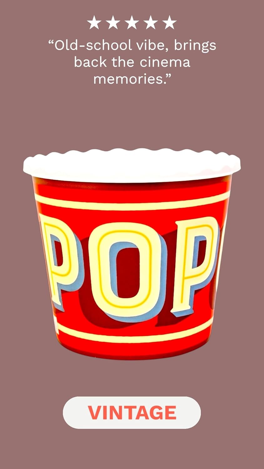 Modern Style Reusable Plastic Popcorn Box/Popcorn Containers/Popcorn Bowls Set for Movie Theater Night - (BPA Free - 4 Pack - 75 oz) (Popcorn Mix C)