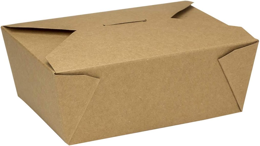Karat Paper To Go Boxes [48 oz - 300 ct] Leak-Resistant, Microwavable, Heavy-Duty Take Out Boxes | Grease Resistant & Stackable | #8 Kraft Brown