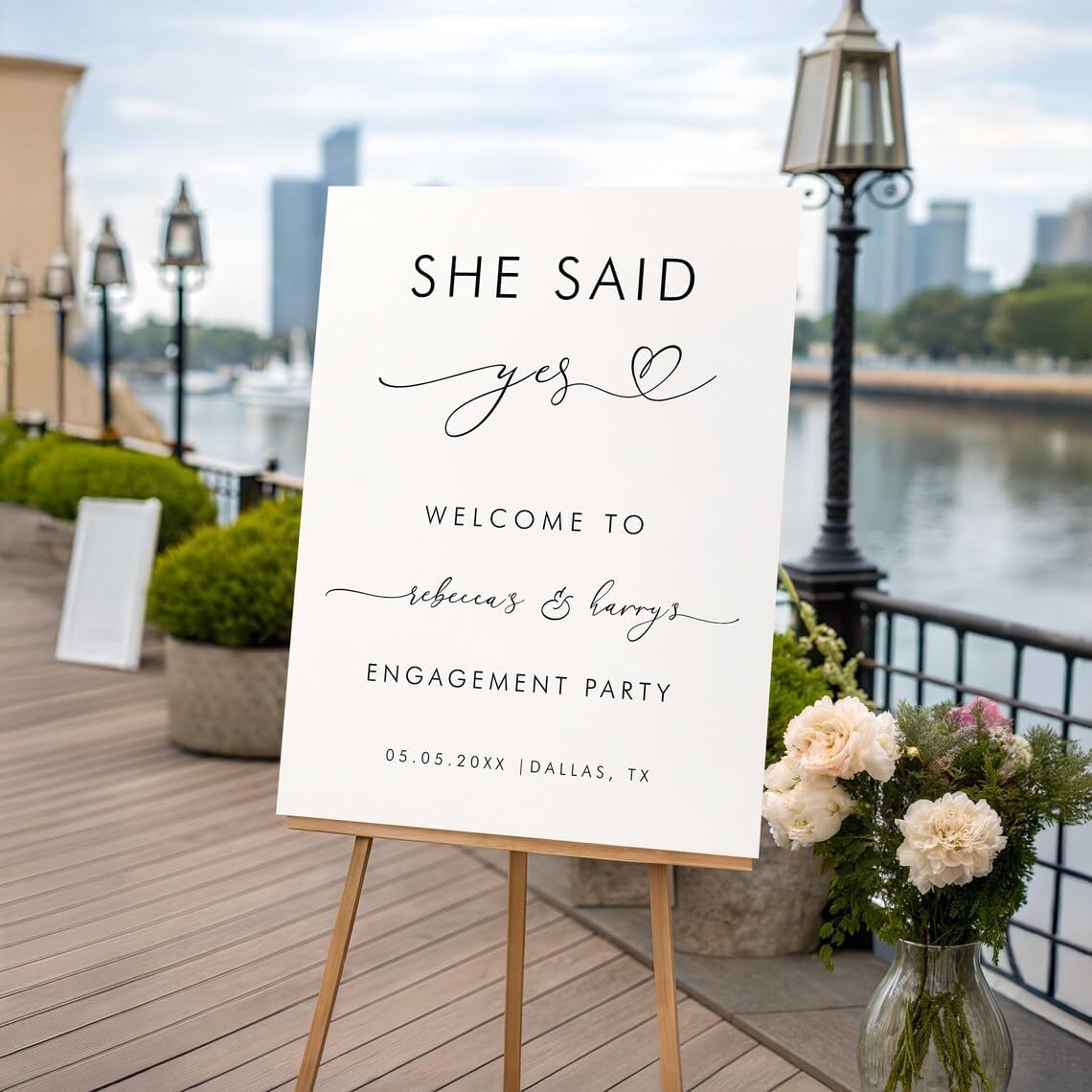 She Said Yes Engagement Welcome Sign