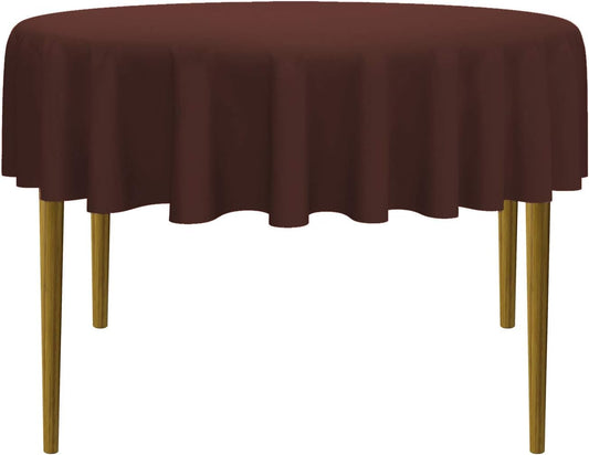 Lann's Linens - 70" Round Premium Tablecloth for Wedding/Banquet/Restaurant - Polyester Fabric Table Cloth - Chocolate Brown