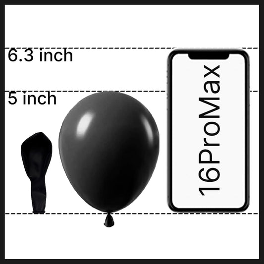 PartyWoo Black Balloons 100pcs 5 Inch Black Matte Latex Helium Balloons for Birthday Wedding Anniversary Graduation Bachelorette Engagement Bridal Shower Retirement Party Decorations Black-Y18