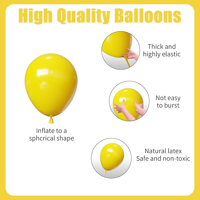 Pastel Yellow Balloons Arch Kit,130pcs Yellow Balloons Garland,Different Sizes Light Yellow Balloons for Easter Baby Shower Sunflower Bee Wedding Birthday Party Decorations
