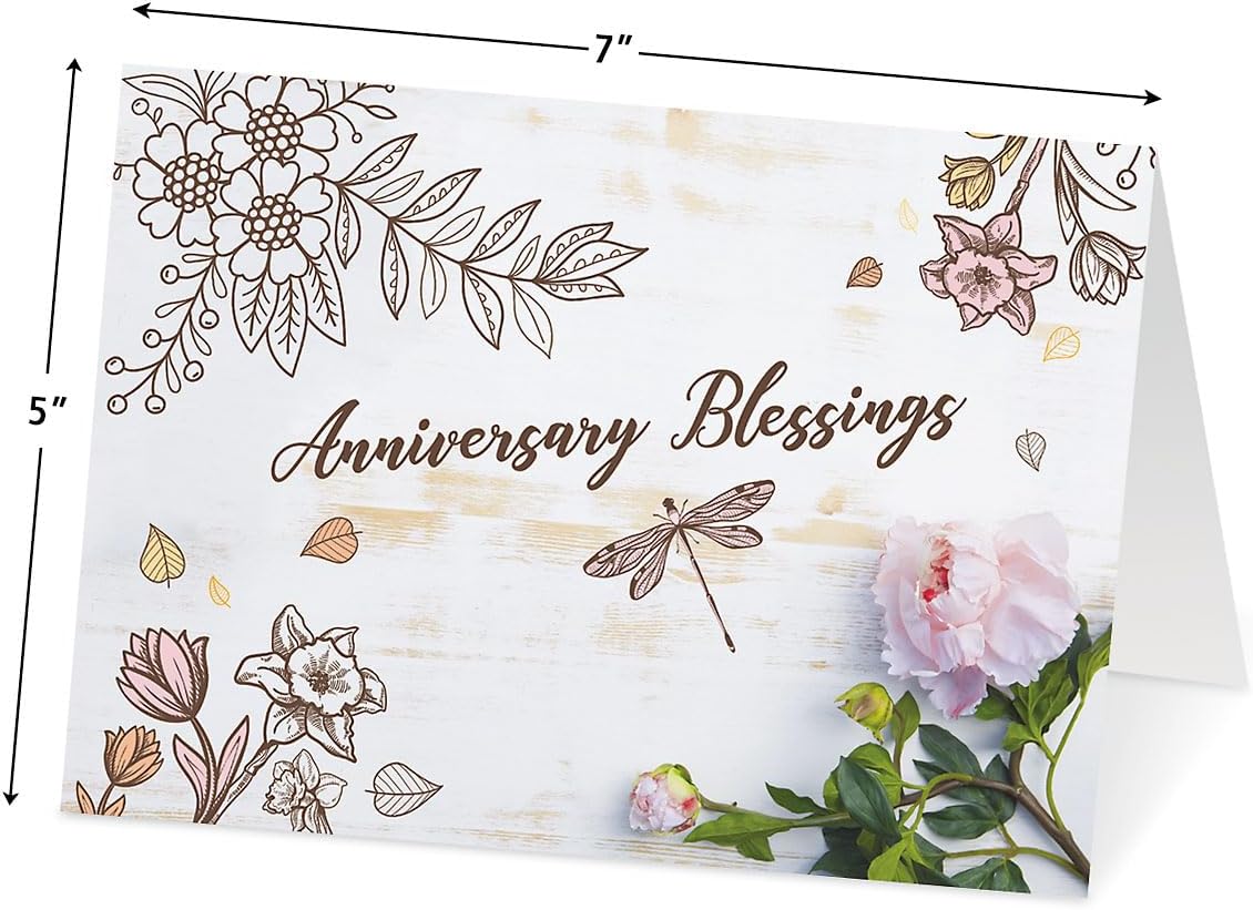 Celebrating Your Anniversary Faith Cards With Scripture- Set of 8 (2 each of 4 Designs)