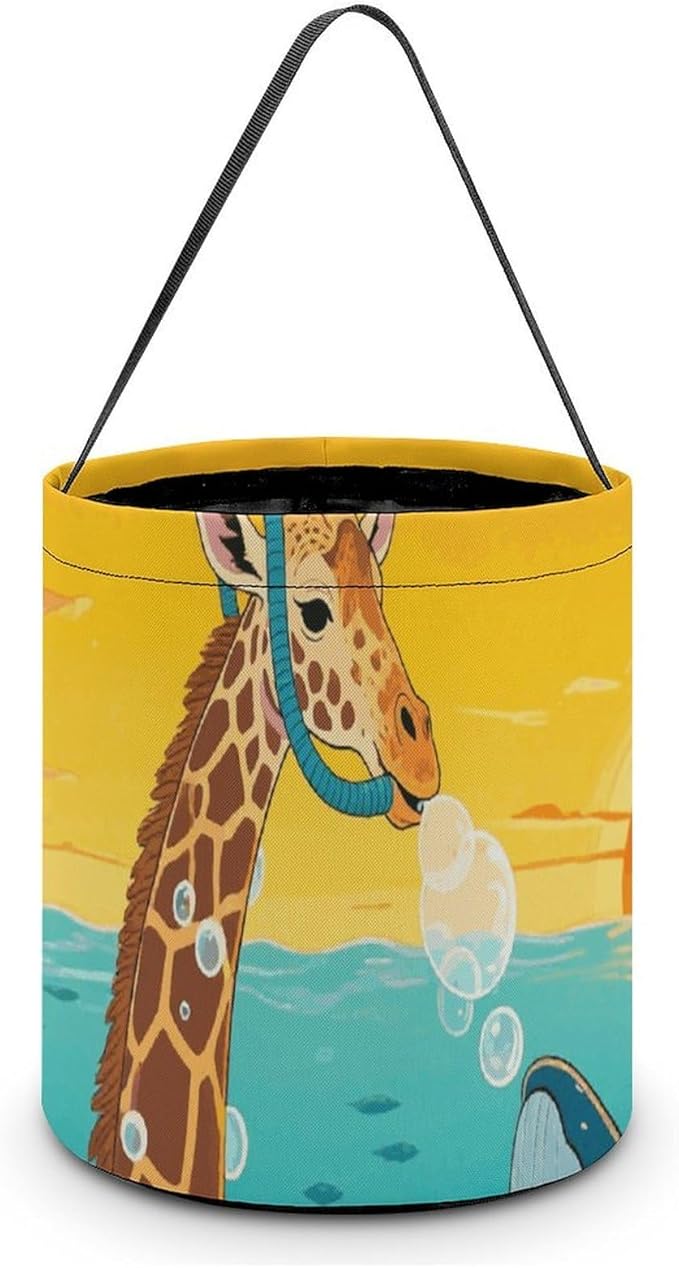 Halloween Candy Bucket - Giraffe And Shark Trick Or Treat Candy Bag, Gift Bag for Party Favor Supplies