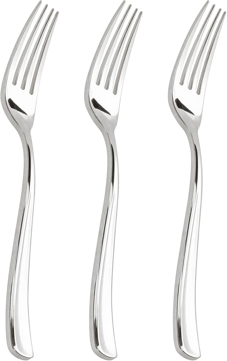 WDF 300PCS Silver Plastic Forks - Heavy Duty Plastic Forks Disposable - Sturdy&Durable Plastic Silverware Bulk for Wedding/Christmas Party/Daily Using