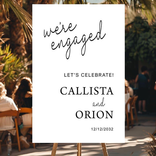 Personalized Engagement Welcome Sign – Minimalist Yard Sign for Engagement Party & Bridal Shower (Version 5)