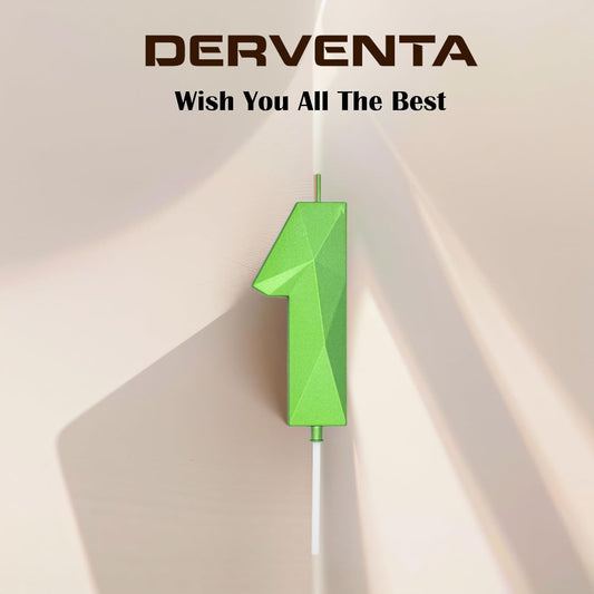 DERVENTA Large Birthday Candle Number 3D Green 3.7 inch Party Celebration Anniversary Decoration Cake Topper 1 Piece (Number 6 Green)