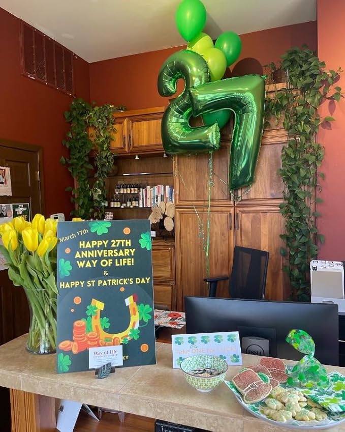 Dark Green Number 7 Balloon 40 Inch, 7th Birthday Party Decorations for Children, Giant 7 Foil Balloon for Party Supplies