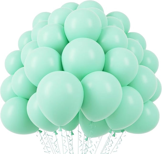 110pcs Mint Green Balloons 12inch Pastel Green Latex Party Balloons for Baby Shower,Graduation, Wedding, Birthday, New Year, Anniversary Party Decorations