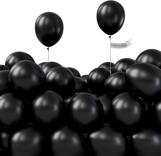 PartyWoo Black Balloons 50pcs 5 Inch Black Matte Latex Helium Balloons for Birthday Wedding Anniversary Graduation Bachelorette Engagement Bridal Shower Retirement Party Decorations Black-Y18