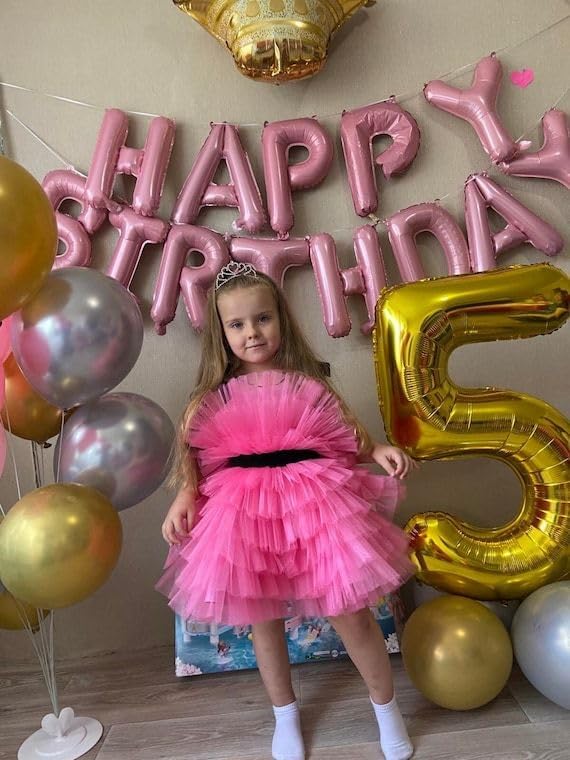 Gold 5 Balloon, Number Balloon 40 Inch, Gold and Black Party Supplies, 5th Birthday Balloon Decorations, 5 Number Balloons, Number 5 Balloon